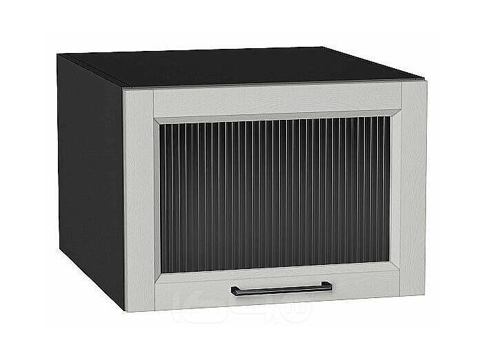 Шкаф верхний горизонтальный остекленный глубокий Сканди Grey Silkwood/Graphite 358*500*576