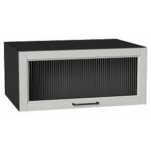 Шкаф верхний горизонтальный остекленный глубокий Сканди Grey Silkwood/Graphite 358*800*576