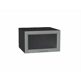 Шкаф верхний горизонтальный остекленный глубокий Сканди Grey Softwood Graphite 358*600*576