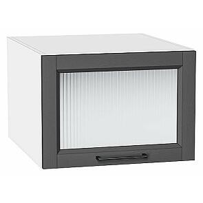 Шкаф верхний горизонтальный остекленный глубокий Сканди Stormy Silkwood/Белый 358*500*576
