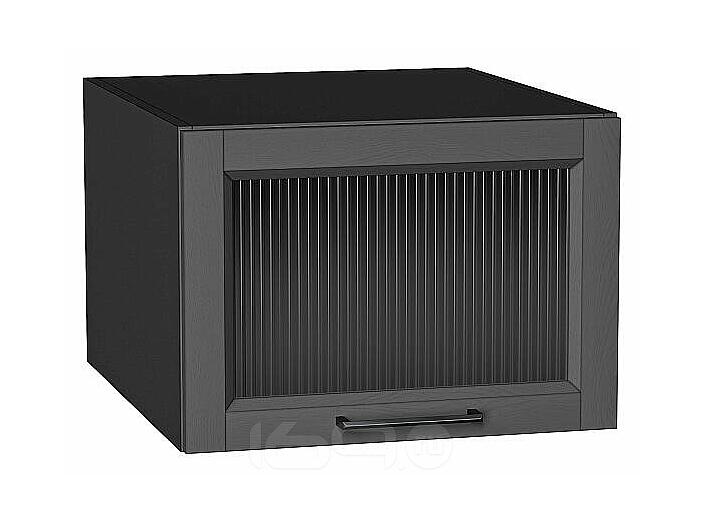 Шкаф верхний горизонтальный остекленный глубокий Сканди Stormy Silkwood/Graphite 358*500*576