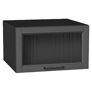 Шкаф верхний горизонтальный остекленный глубокий Сканди Stormy Silkwood/Graphite 358*600*576