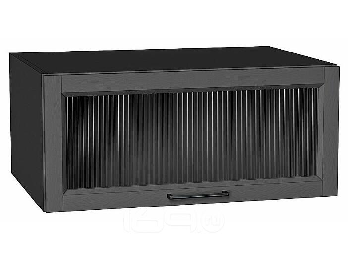 Шкаф верхний горизонтальный остекленный глубокий Сканди Stormy Silkwood/Graphite 358*800*576