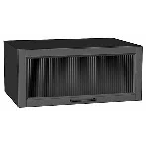 Шкаф верхний горизонтальный остекленный глубокий Сканди Stormy Silkwood/Graphite 358*800*576