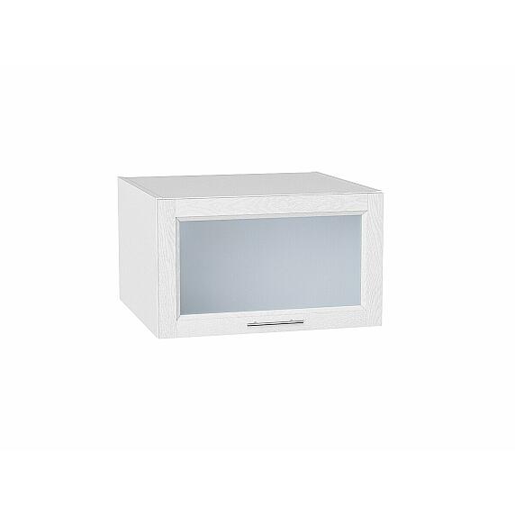 Шкаф верхний горизонтальный остекленный глубокий Сканди White Softwood/Белый 358*600*576