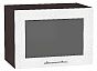 Шкаф верхний горизонтальный остекленный глубокий Валерия-М Белый металлик Graphite 358*500*574