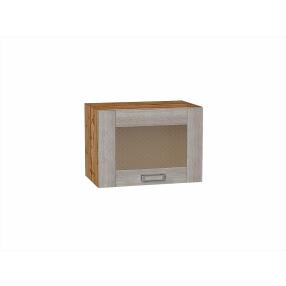 Шкаф верхний горизонтальный остекленный Лофт Cappuccino Veralinga Дуб Вотан 358*500*320