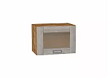 Шкаф верхний горизонтальный остекленный Лофт Cappuccino Veralinga Дуб Вотан 358*500*320
