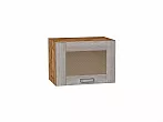 Шкаф верхний горизонтальный остекленный Лофт Cappuccino Veralinga Дуб Вотан 358*500*320