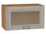 Шкаф верхний горизонтальный остекленный Лофт Cappuccino Veralinga Дуб Вотан 358*600*320