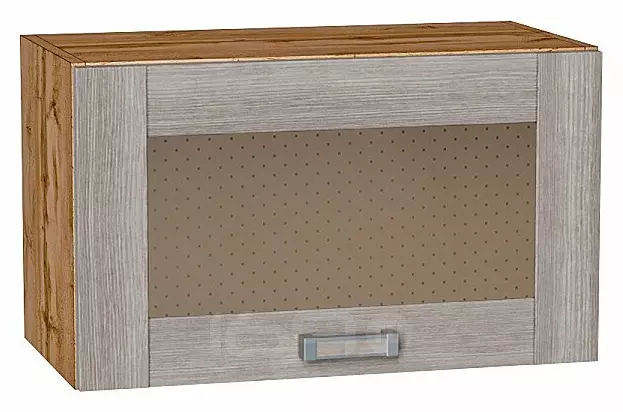 Шкаф верхний горизонтальный остекленный Лофт Cappuccino Veralinga Дуб Вотан 358*600*320