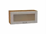 Шкаф верхний горизонтальный остекленный Лофт Cappuccino Veralinga Дуб Вотан 358*800*320