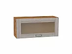Шкаф верхний горизонтальный остекленный Лофт Cappuccino Veralinga Дуб Вотан 358*800*320