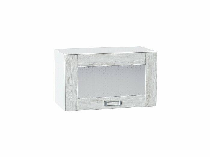 Шкаф верхний горизонтальный остекленный Лофт Nordic Oak/Белый 358*600*320