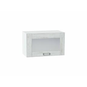 Шкаф верхний горизонтальный остекленный Лофт Nordic Oak/Белый 358*600*320