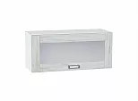 Шкаф верхний горизонтальный остекленный Лофт Nordic Oak/Белый 358*800*320