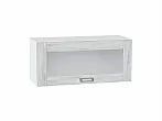 Шкаф верхний горизонтальный остекленный Лофт Nordic Oak/Белый 358*800*320