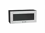 Шкаф верхний горизонтальный остекленный Лофт Nordic Oak/Graphite 358*800*320