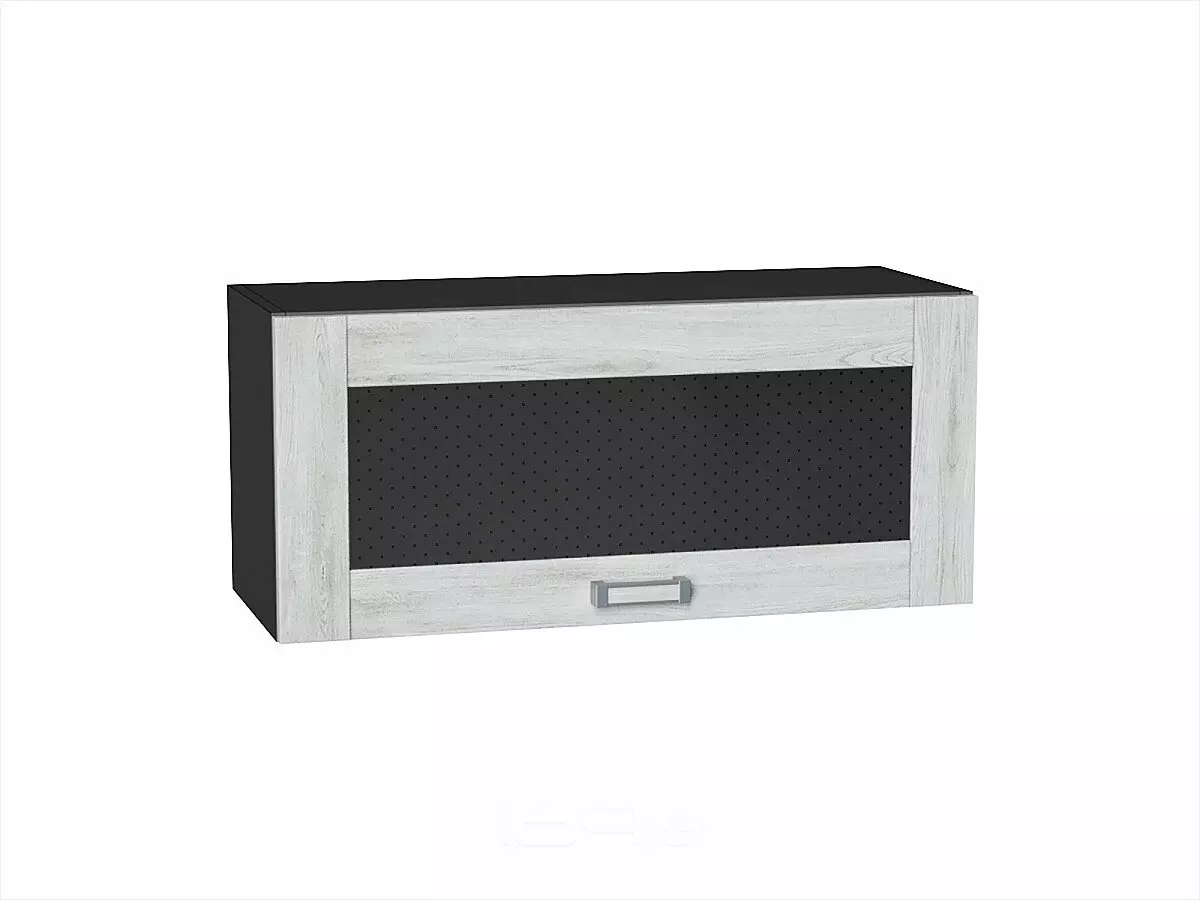 Шкаф верхний горизонтальный остекленный Лофт Nordic Oak/Graphite 358*800*320
