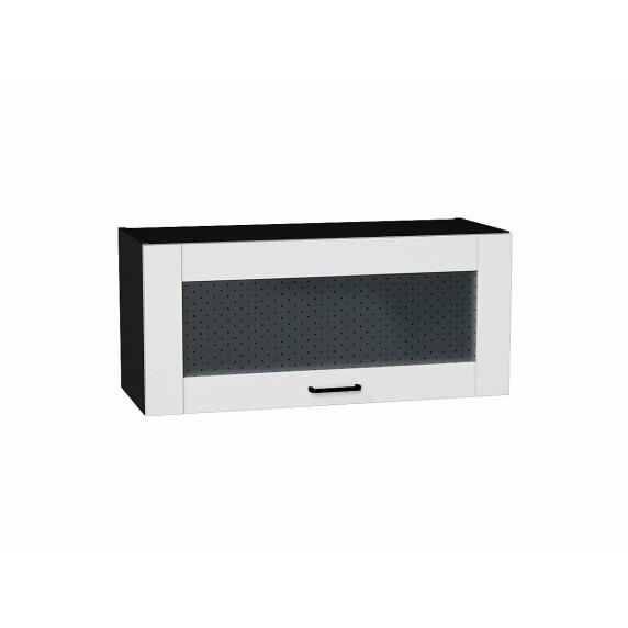 Шкаф верхний горизонтальный остекленный Лофт Super White Graphite 358*800*320