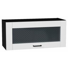 Шкаф верхний горизонтальный остекленный Лофт Super White Graphite 358*800*320