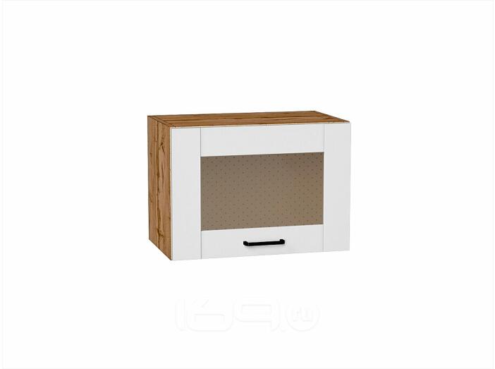 Шкаф верхний горизонтальный остекленный Лофт Super White Дуб Вотан 358*500*320