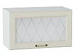 Шкаф верхний горизонтальный остекленный Ницца Агат/Белый 358*600*318