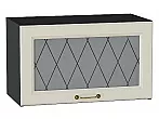 Шкаф верхний горизонтальный остекленный Ницца Агат/Graphite 358*600*318