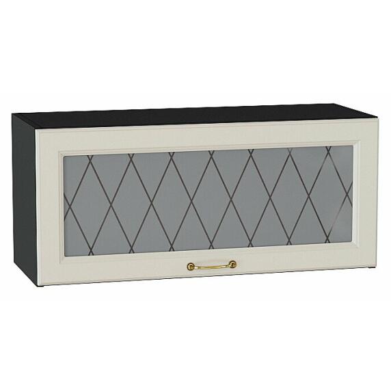 Шкаф верхний горизонтальный остекленный Ницца Агат/Graphite 358*800*318