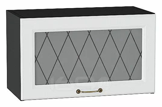 Шкаф верхний горизонтальный остекленный Ницца Белый/Graphite 358*600*318