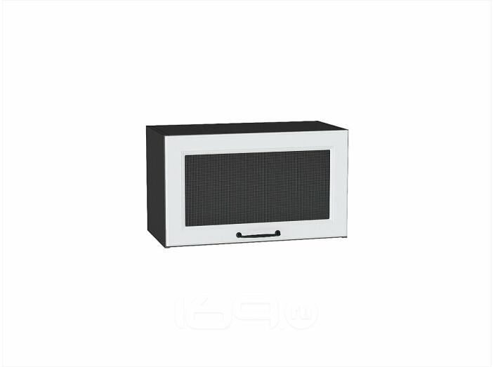 Шкаф верхний горизонтальный остекленный Ницца Blanco/Graphite 358*600*318