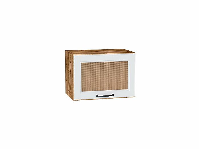 Шкаф верхний горизонтальный остекленный Ницца Blanco/Дуб Вотан 358*500*318