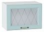 Шкаф верхний горизонтальный остекленный Ницца Голубой/Белый 358*500*318
