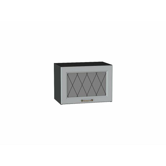 Шкаф верхний горизонтальный остекленный Ницца Графит/Graphite 358*500*318