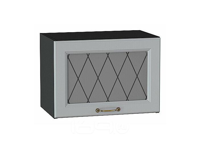 Шкаф верхний горизонтальный остекленный Ницца Графит/Graphite 358*500*318