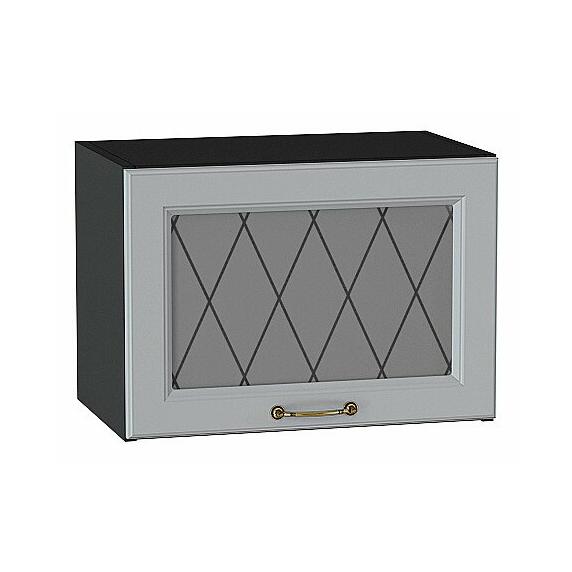 Шкаф верхний горизонтальный остекленный Ницца Графит/Graphite 358*500*318