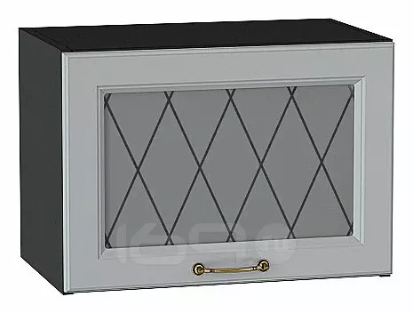 Шкаф верхний горизонтальный остекленный Ницца Графит/Graphite 358*500*318