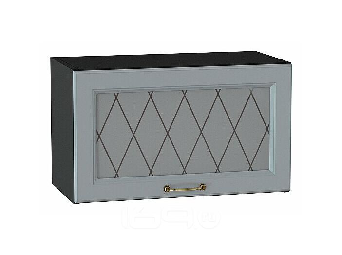 Шкаф верхний горизонтальный остекленный Ницца Графит/Graphite 358*600*318