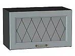Шкаф верхний горизонтальный остекленный Ницца Графит/Graphite 358*600*318