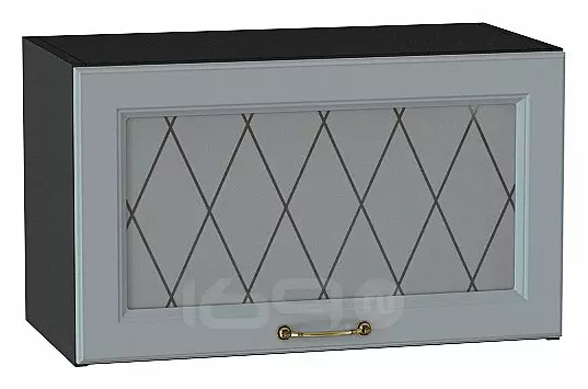 Шкаф верхний горизонтальный остекленный Ницца Графит/Graphite 358*600*318