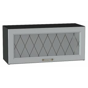 Шкаф верхний горизонтальный остекленный Ницца Графит/Graphite 358*800*318