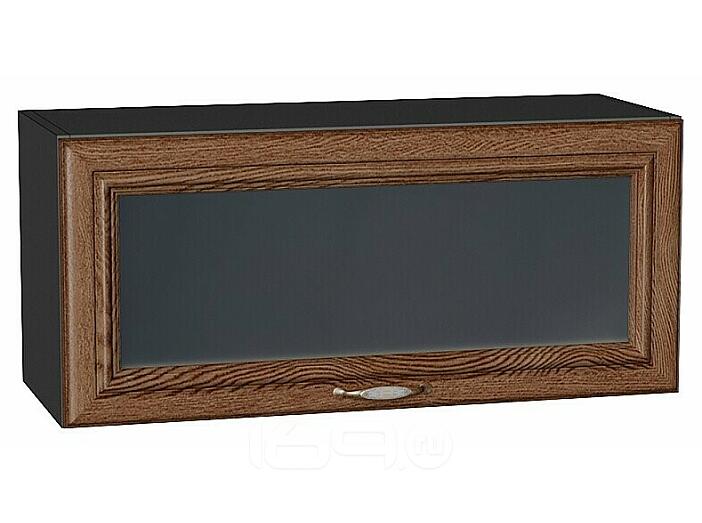 Шкаф верхний горизонтальный остекленный Шале Brown Dreamline Graphite 358*800*320