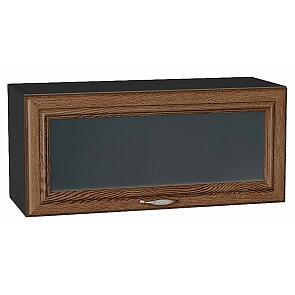Шкаф верхний горизонтальный остекленный Шале Brown Dreamline Graphite 358*800*320