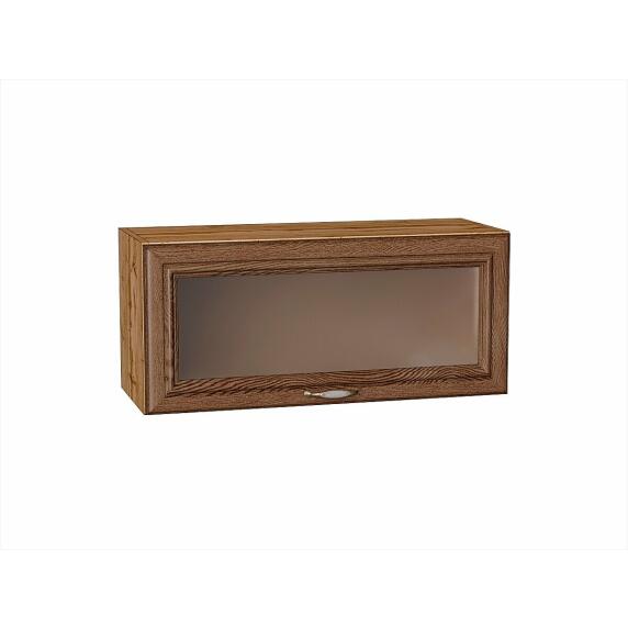 Шкаф верхний горизонтальный остекленный Шале Brown Dreamline Дуб Вотан 358*800*320
