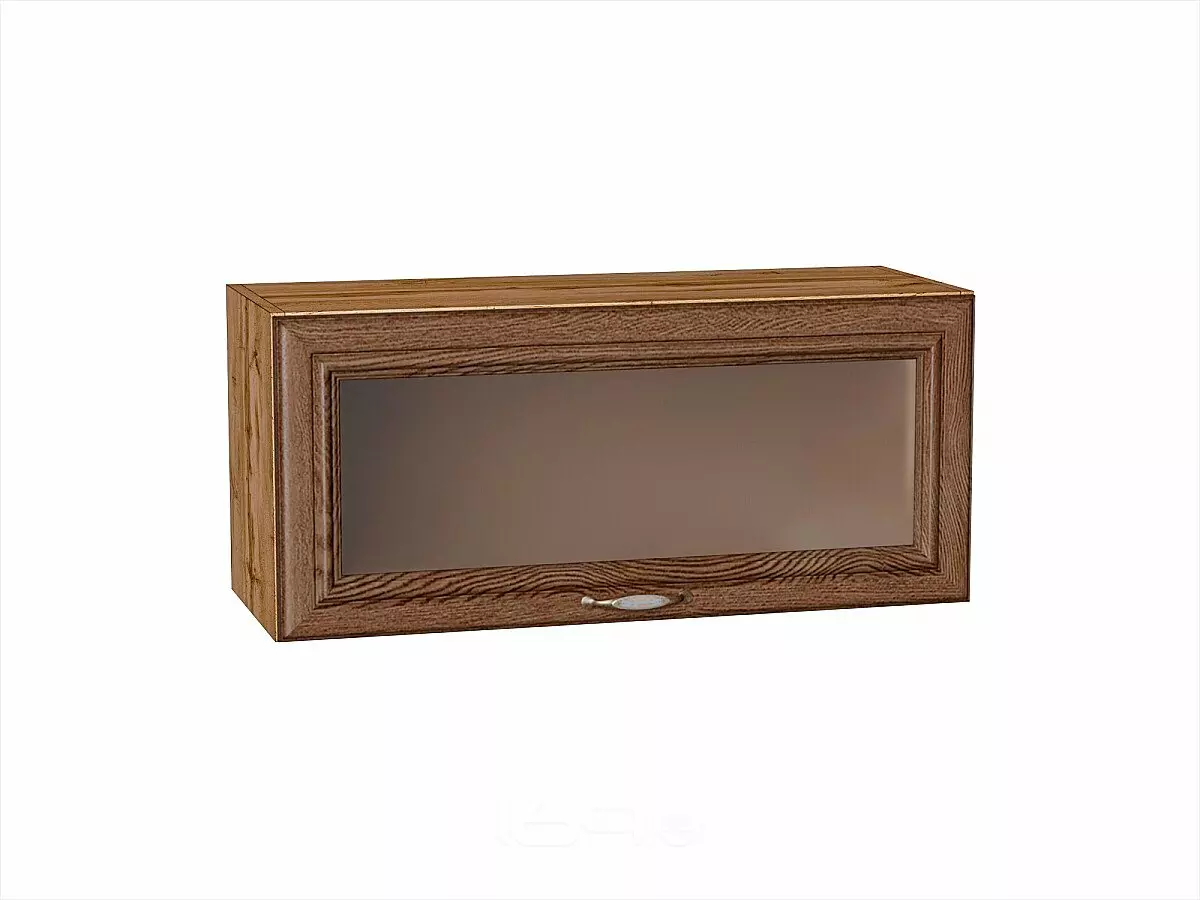 Шкаф верхний горизонтальный остекленный Шале Brown Dreamline Дуб Вотан 358*800*320