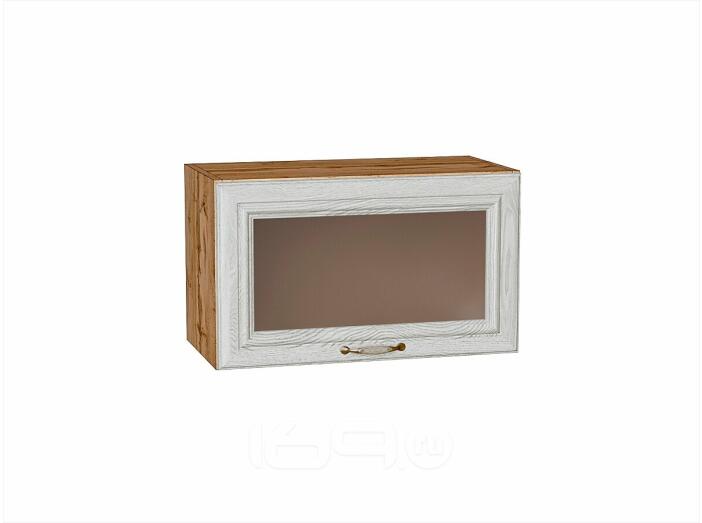 Шкаф верхний горизонтальный остекленный Шале White Dreamline Дуб Вотан 358*600*320