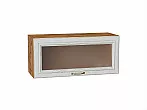 Шкаф верхний горизонтальный остекленный Шале White Dreamline Дуб Вотан 358*800*320