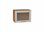 Шкаф верхний горизонтальный остекленный Сканди Cappuccino Softwood Дуб Вотан 358*500*320