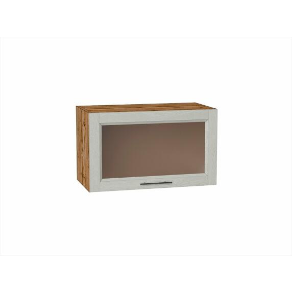 Шкаф верхний горизонтальный остекленный Сканди Cappuccino Softwood Дуб Вотан 358*600*320
