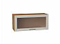 Шкаф верхний горизонтальный остекленный Сканди Cappuccino Softwood Дуб Вотан 358*800*320